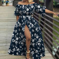Plus Size 5XL ZANZEA Summer Women Off Shoulder Sundress 2025 Bohemian Floral Printed Maxi Dresses Casual Holiday Long Vestidos. 