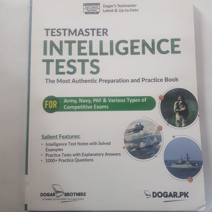 TESTMASTER INTELLIGENCE TESTS  THE MOST AUTHENTIC PREPARATION AND PRACTICE BOOK FOR ARMY,NAVY,PAF