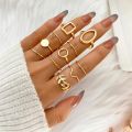 New Fashion Creative Geometric Leaf Wave Hollow Ring Set 11 Pcs for Women Men Simple Knuckle Ring Charm Wedding Party Jewelry. 