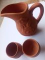 Matti Ka Jug | Mitti ka Glass | Glass for everyday | Without polished clay Glass | Hand made Grass | Glass very close to nature | Matti ka Glass | Matta ka Jug | Hand made Jug |  Clay Flavored Water | Drink Healthy. 