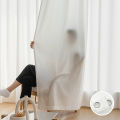 84 inches Long Chiffon White Sheer Curtain Rod Pocket Soft Silky Texture Sheer Window Drapes 1pc. 