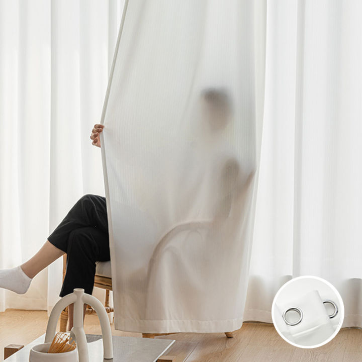 84 inches Long Chiffon White Sheer Curtain Rod Pocket Soft Silky Texture Sheer Window Drapes 1pc