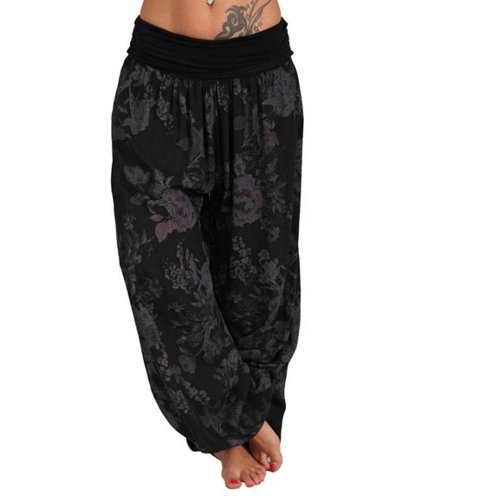 Ladies Fashion Print Wide Leg Pants Comfort Loose Pants Casual Pants Harlan Pants Casual for Ladies
