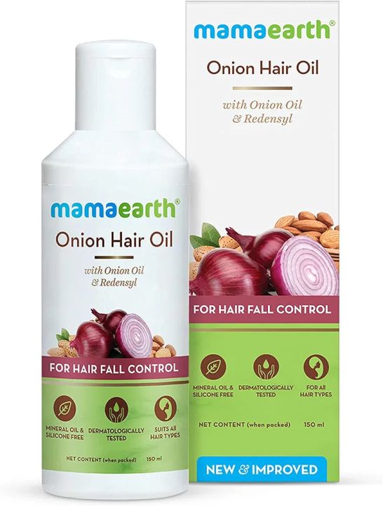 Mamaearth Onion Hair Oil for Hair Growth & Hair Fall Control with Redensyl 150ml