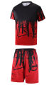 Men's Daily Wear Sport T-Shirt And Pants Set Casual Comfortable Fitness Running Outfit. 