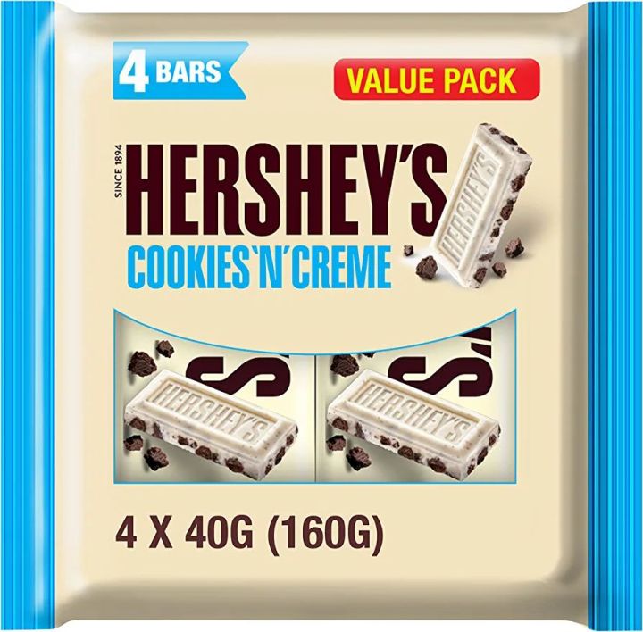 Hershey's Cookies 'n' Creme Chocolate 4 Pieces  Pack, 4x40g