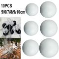 10pcs Solid Foam Ball Polystyrene Balls 50mm-100mm Round DIY Accessory Handmade For Party Celebration Christmas Decoration.