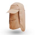 Men's Quick-Dry Hat with Detachable Face Mask and Neck Cover for Hiking Fishing Camping Breathable UV Protection Bucket Hat.