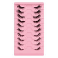 Z'LRAQI BEAUTY half eye 10 pairs Fox eye makeup False eyelashes Sweet cool style suitable for light makeup. 