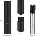 10ml Travel Perfume Sprayer, Refillable Cologne Container, Empty Dispenser Spray Bottle for Mini Sprayer Size (Black). 