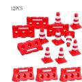 12pcs Mini Construction Traffic Sign Set, Mini Plastic Road Street Signs Toys For Kids Cone Construction Theme Party Gifts. 