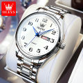 OLEVS Trendy popular mens watches Dual Calendar waterproof Arabic numeral scale luminous quartz wristwatch genuine watch for man. 