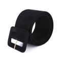 Fashion Women Velvet Belts Jeans Retro Wild Waistbands Strap Square Pin Buckles Belts.