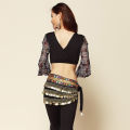 Belly Dance Costume Belt Velvet Belly Dancing Hip Scarf Indian Dancer Hipscarf  Beads & Coins Training Performance Outfits Coins. 