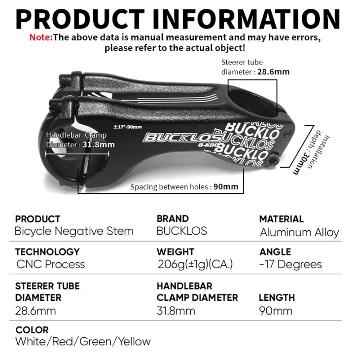 BUCKLOS%2017%20Degree%20Bike%20Stem%2090MM%20Negative%20Aluminum%20Alloy%20MTB%20Bicycle%20Handlebar%20Table%20for%20Mountain%20DH%20XC%20Handle%20Stem%20Power%20Parts%20-%20Image%203