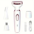 4 In 1 Electric Lady Shaver, Body Hair Removal Epilator, Painless Cordless Trimmer Razor,  For Women. 