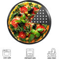 LMETJMA Pizza Pan With Holes Carbon Steel Perforated Non-Stick Pizza Tray for Oven Pizza Crisper Pan Dishwasher Safe JT139. 