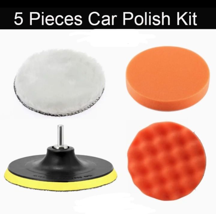 5 pieces car polisher set attachment for drill machine DIY kit for bike and car polish
