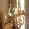 Crystal Sun Catcher Wind Chimes Wall Hanging Decor Prism Wind Bell Moon Catchers Rainbow Maker Bedroom Home Decoration Art Gift.