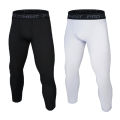 Men's football and basketball leggings, high elasticity training, sports fitness, 7-point leggings, quick drying, breathable. 