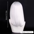 QQXCAIW High Quality 40cm Medium Cosplay Wig With Bang Black Blond Pink Red Blue Purple Heat Resistant Synthetic Hair Wigs. 