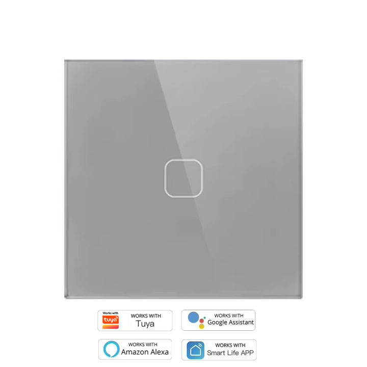 UNKAS No Neutral Wire Required 4 Gang Wifi Wall Light Touch Switch EU 220V Works with Tuya Smart Home Support Alexa  Home