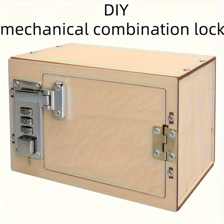 DIY Wooden Mechanical Combination Lock Box Kit Science Model Uncharged ...