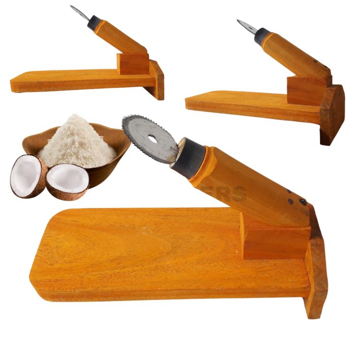 coconut scraper wooden table top