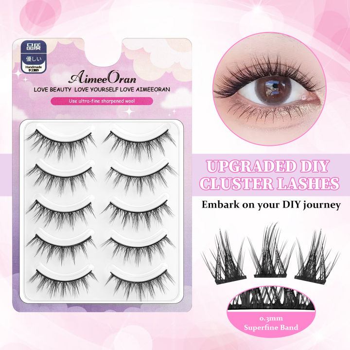 5 Pair lash strip Handmade Ultra Thin false Lashes Lengthening ...