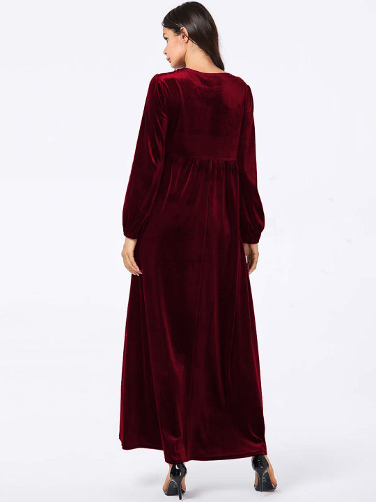 Plus%20Size%20Women's%20Velvet%20Maxi%20Dress%20Long%20Sleeve%20Round%20Neck%20High%20Waist%20Loose%20Casual%20Modest%20Long%20Dress%20-%20Image%206