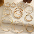 8Pairs Simple Punk Hoop Earrings Set Big Circle Earrings Jewelry for Women Girls Ear Hoops Earring Round Oversized.