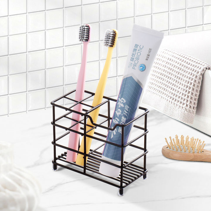 Black%20Toothbrush%20Holder%20Stainless%20Steel%20Toothbrush%20Holder%20Tooth%20Brushing%20Holder%20Stand%20Bathroom%20Accessories%20Organizer%20-%20Image%202