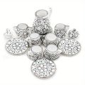15pcs Set Mini Tea Pot Dish Cups Accessories Mini Ceramic Tableware Micro Fish Tank Landscape Landscaping Ornament.