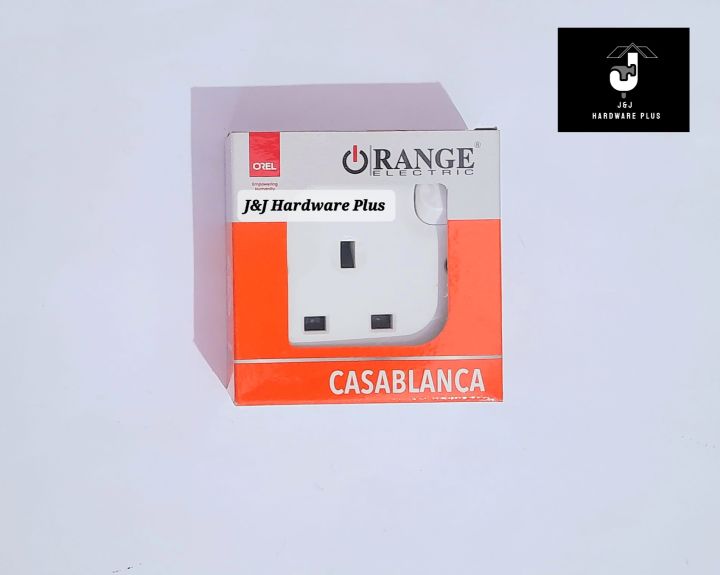 Orange 13A Plug Base Original with screws square pin orange electrical casablanca white series