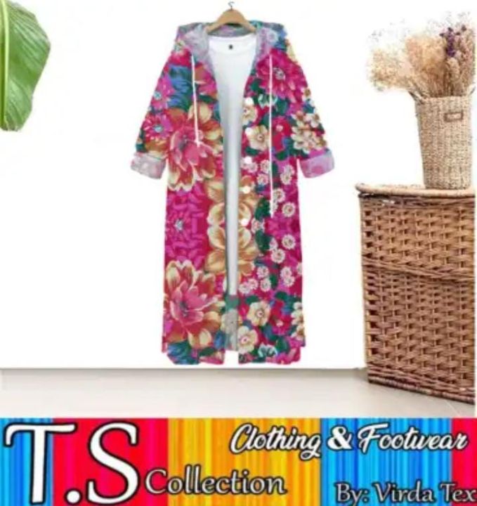 new suitable denim printed long coat