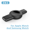 2 In 1 USB Type C Magnetic Watch Wireless Charger for Samsung Watch Galaxy 6/5/4 Active 1/2 Apple IWatch 2-8 SE Charging Stand. 