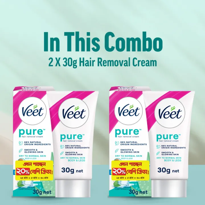 Veet%20Pure%20Hair%20Removal%20Cream%20For%20Dry%20Skin%2030gmx2%20-%20Image%202