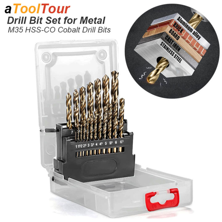 Twist Drill Bit Set Cobalt 5% M35 HHS-CO Hard For Metal Stainless Steel ...