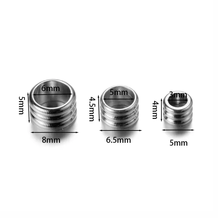 20pcs%203mm%205mm%206mm%20Stainless%20Steel%20Big%20Hole%20Spacer%20Beads%20DIY%20Charm%20Necklace%20Bracelet%20Jewelry%20Making%20Findings%20Accessories%20-%20Image%207