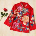 Embroidered Blouse Ethnic Style Retro Embroidery Chinese Blouse Women New Style Jacket Loose Cotton Coat Women's Autumn Hanfu.