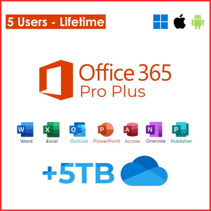 Office 365 Pro Plus Account Lifetime With 5TB OneDrive