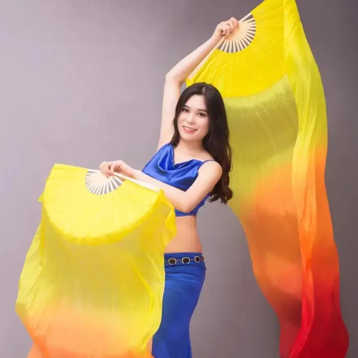 150cm%20Women%20Belly%20Dancing%20Fan%20Gradient%20Color%20Dancer%20Practice%20Long%20Imitation%20Silk%20Fans%20Dance%20Props%201PC%20-%20Image%202