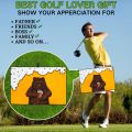 Brown Bear Golf Towel Orange and White Ideal for Women Golfers and Fans Golf Bag Accessory Playful Golf Theme Durable Towel.