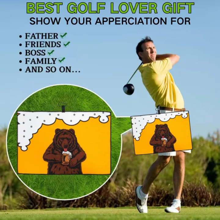 Brown%20Bear%20Golf%20Towel%20Orange%20and%20White%20Ideal%20for%20Women%20Golfers%20and%20Fans%20Golf%20Bag%20Accessory%20Playful%20Golf%20Theme%20Durable%20Towel%20-%20Image%203