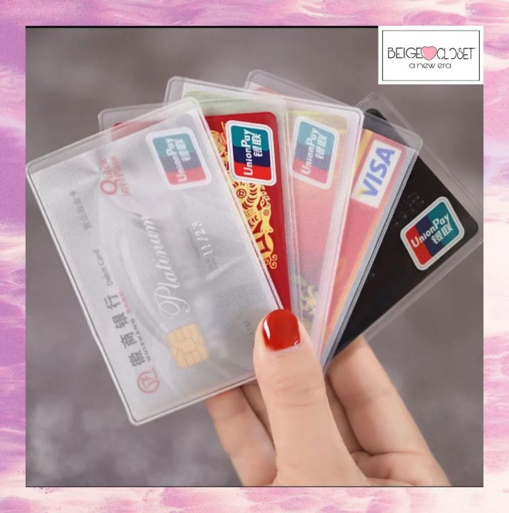 Beige closet 5/10/Pcs Transparent PVC Card Holder, Safe from Damage/Scratch