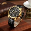 POEDAGAR 973 (Fan Made) Moon New Luxury Genuine Leather Men Quartz Watches Luminous Daily Life Waterproof Chronograph fashion Analog Watch for men - Watch For Men.