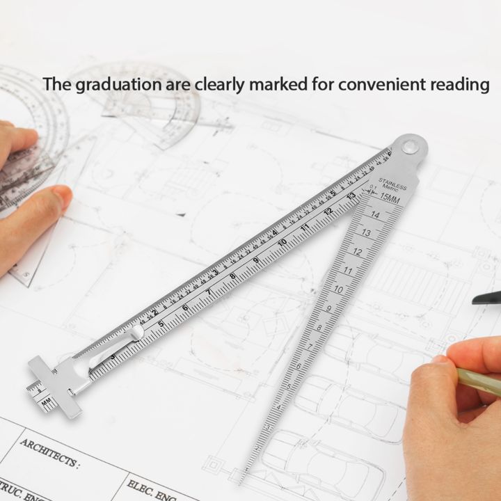 Engineering Gap Ruler Depth Gauge Feeler Gauge Stainless Steel Welding Taper Gap Gauge Depth ...