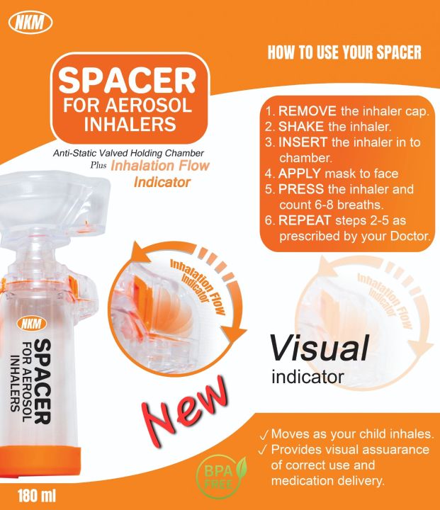 NKM%20Spacer%20For%20Aerosol%20Inhaler%20With%20Mask%20Inhaler%20Spacer%20Device%20For%20Infants%20and%20Children%20AeroChamber%20Flow-vu%20Quality%20For%20Wheezing%20Management%20-%20Image%203