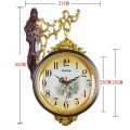 Double-Sided Hanging Wall Clock with Adjustable Angle, PVC Plastic Shell, 45cm Height. 
