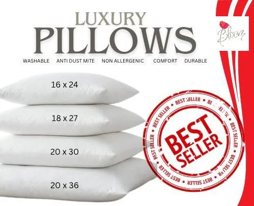 Premium vergin White bounce back pillow soft comfortable Bedroom Bed Sleep